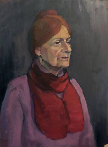 Women in red scarf thumb