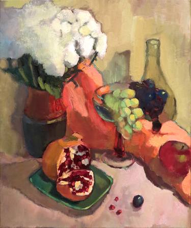 Still life with grapes and pomegranate thumb