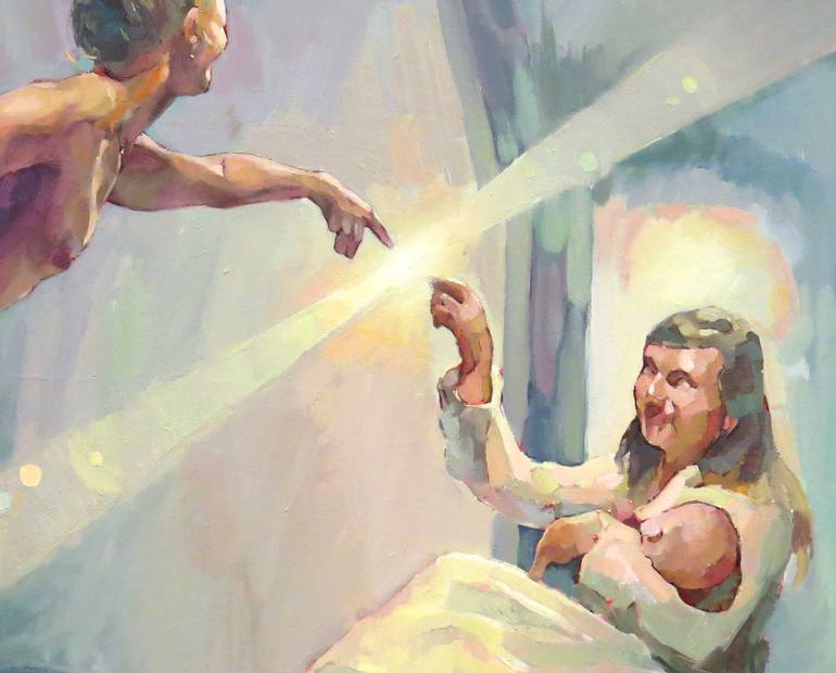 Original Figurative People Painting by Ivan Onnellinen