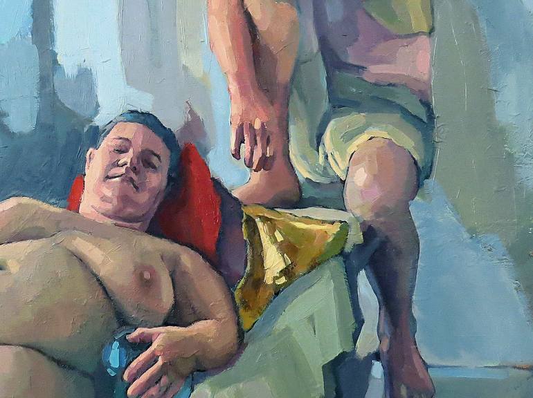 Original Impressionism People Painting by Ivan Onnellinen