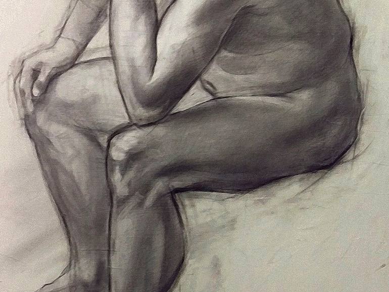 Original Realism Nude Drawing by Ivan Onnellinen