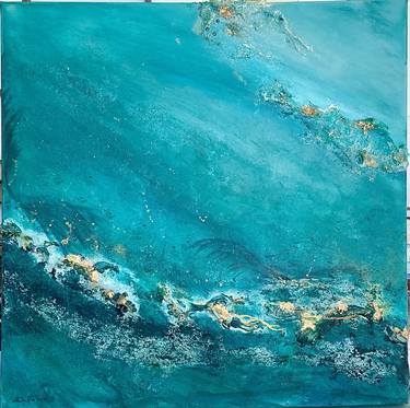 Original Abstract Expressionism Seascape Mixed Media by Stephanie Fuller