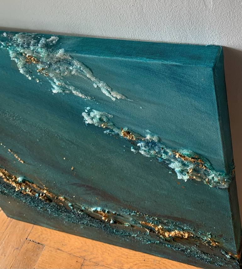 Original Abstract Expressionism Seascape Mixed Media by Stephanie Fuller