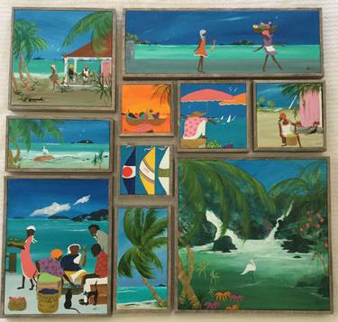 Original Figurative Beach Paintings by Stephanie Fuller