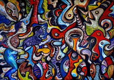 Original Abstract Expressionism Abstract Paintings by Mbonu Emerem