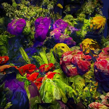 Original Conceptual Floral Mixed Media by Caddelle Faulkner