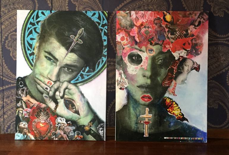 Original Pop Art Portrait Collage by Agnieszka Niezgoda Art