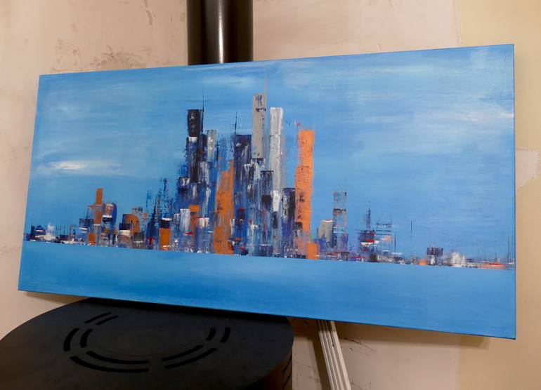 Original Cities Painting by Olivier Sanguy
