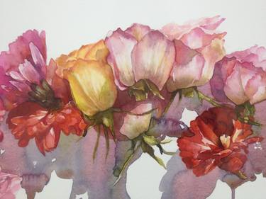 Print of Realism Floral Paintings by angela malone