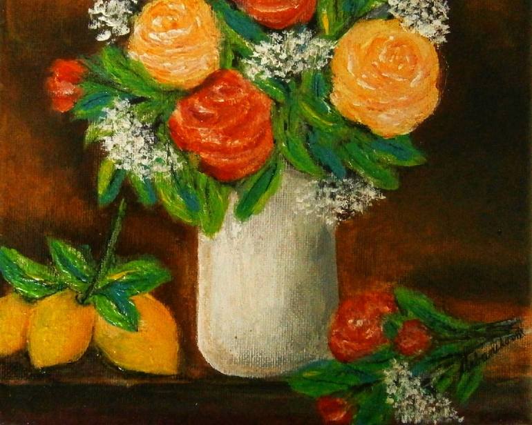 Original Impressionism Still Life Painting by Emilia Urbaníková