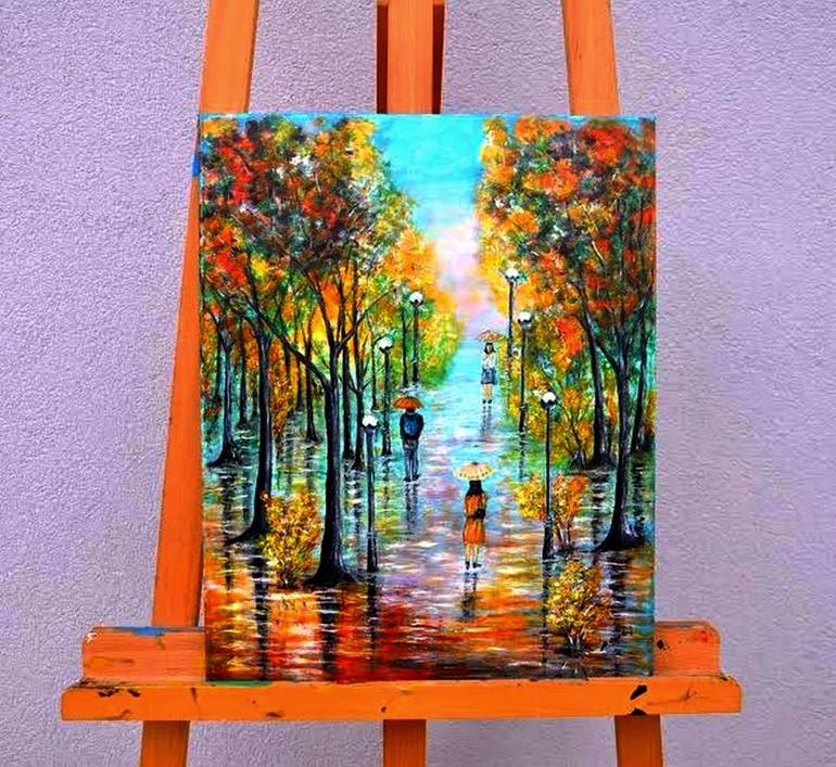 Original Impressionism Landscape Painting by Emilia Urbaníková