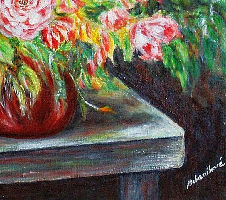 Original Impressionism Floral Painting by Emilia Urbaníková