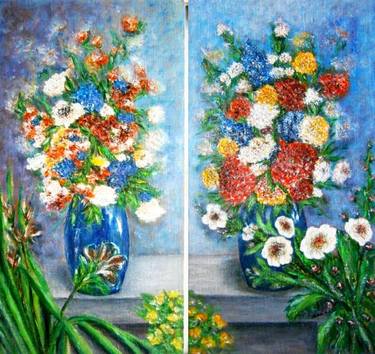 Original Impressionism Floral Paintings by Emilia Urbaníková