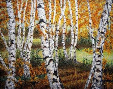 Birch trees in the forest .. thumb