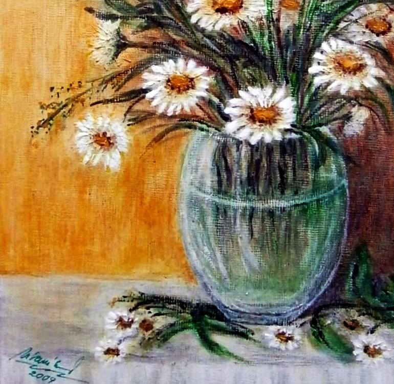 Original Impressionism Floral Painting by Emilia Urbaníková