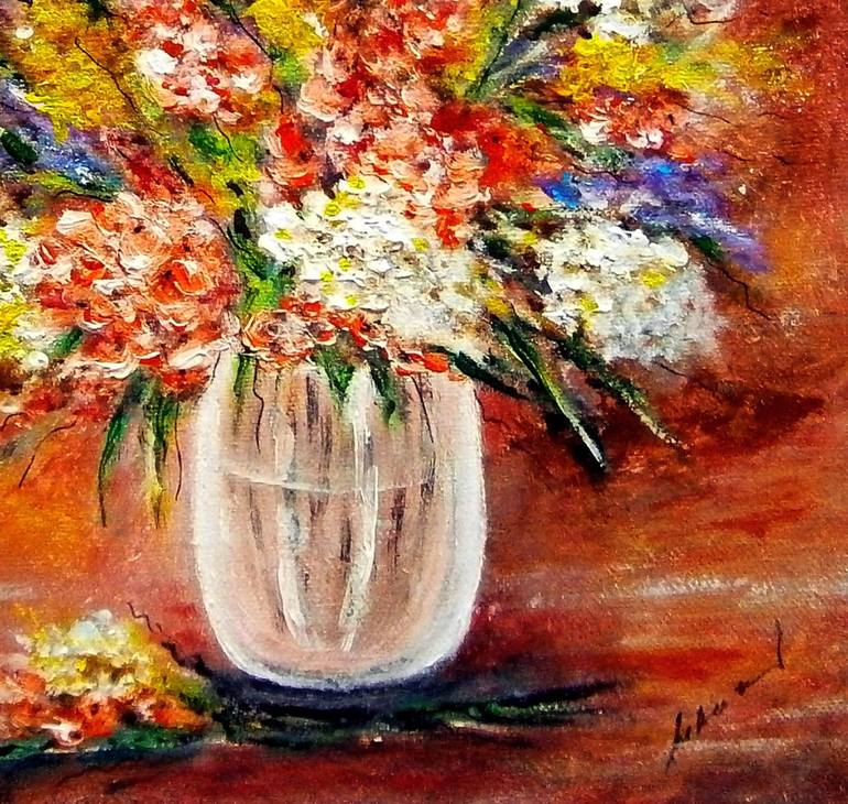 Original Abstract Floral Painting by Emilia Urbaníková