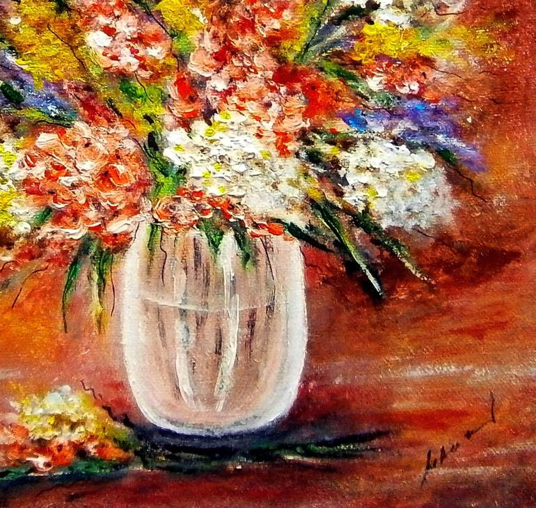 Original Floral Painting by Emilia Urbaníková