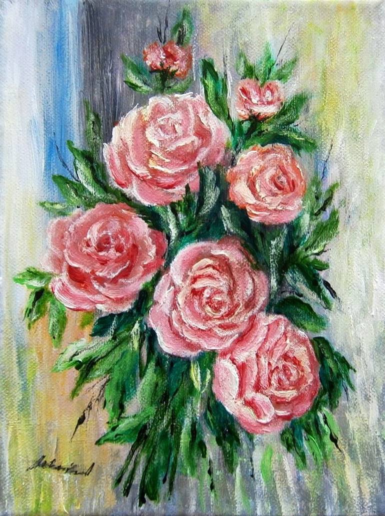 rose bouquet painting