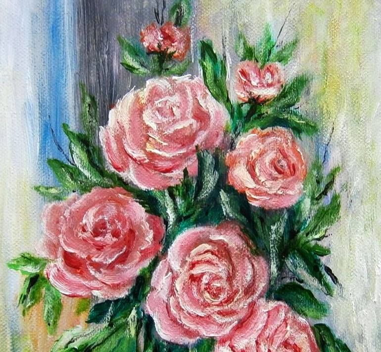 Original Impressionism Floral Painting by Emilia Urbaníková