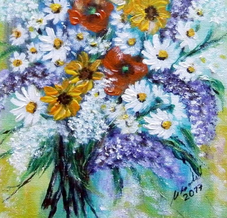 Original Impressionism Floral Painting by Emilia Urbaníková