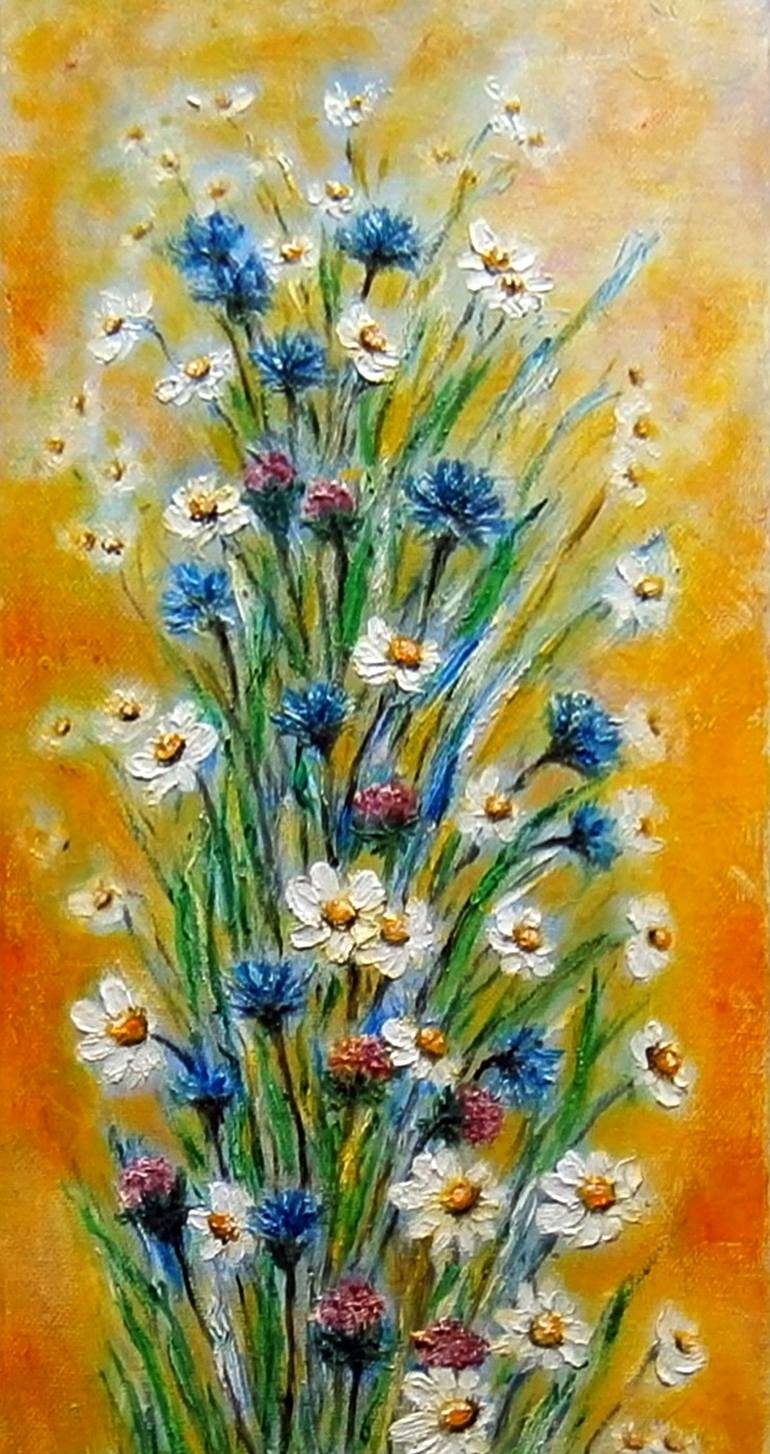 Original Impressionism Floral Painting by Emilia Urbaníková