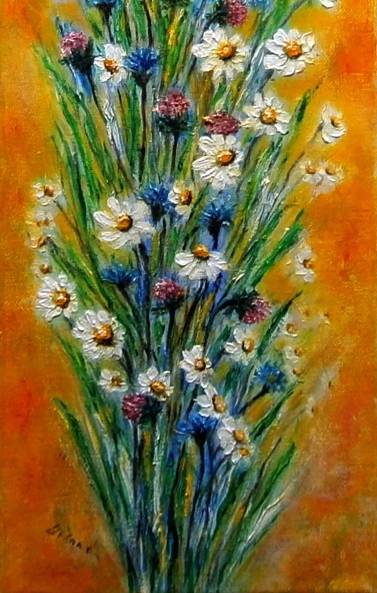 Original Impressionism Floral Painting by Emilia Urbaníková