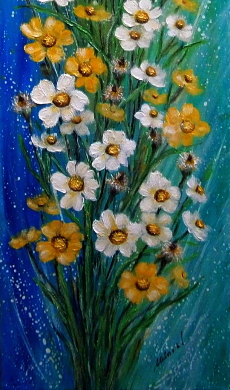 Original Impressionism Floral Painting by Emilia Urbaníková