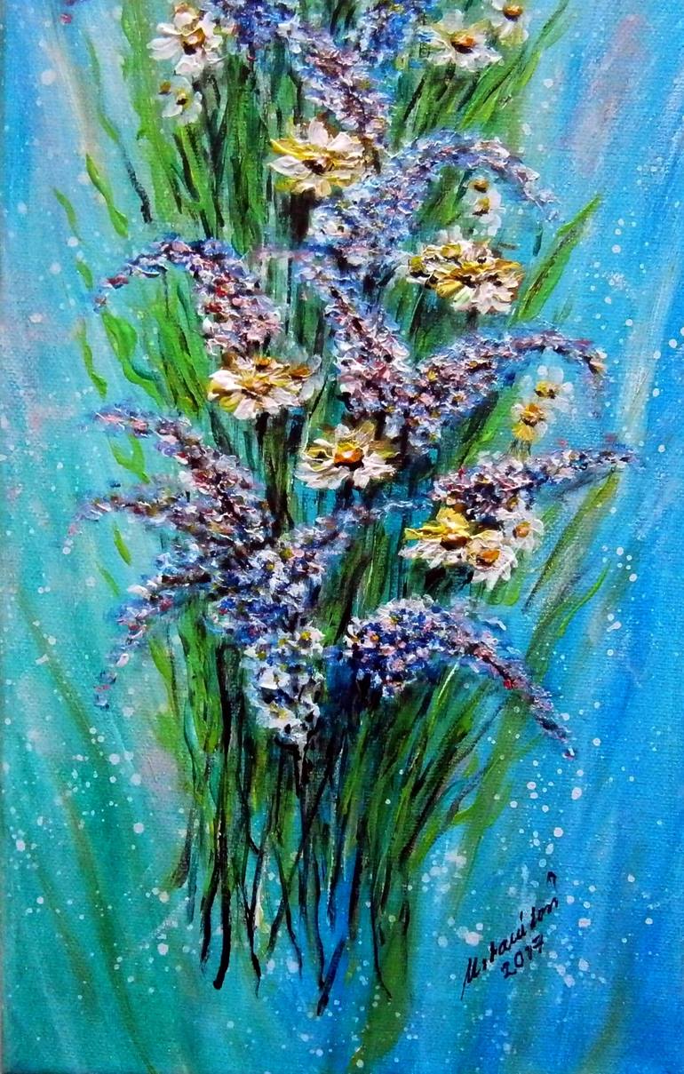 Original Impressionism Floral Painting by Emilia Urbaníková