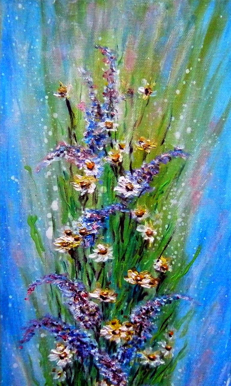 Original Impressionism Floral Painting by Emilia Urbaníková