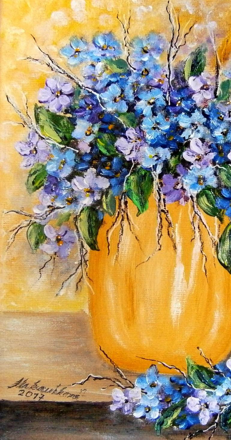 Original Impressionism Floral Painting by Emilia Urbaníková