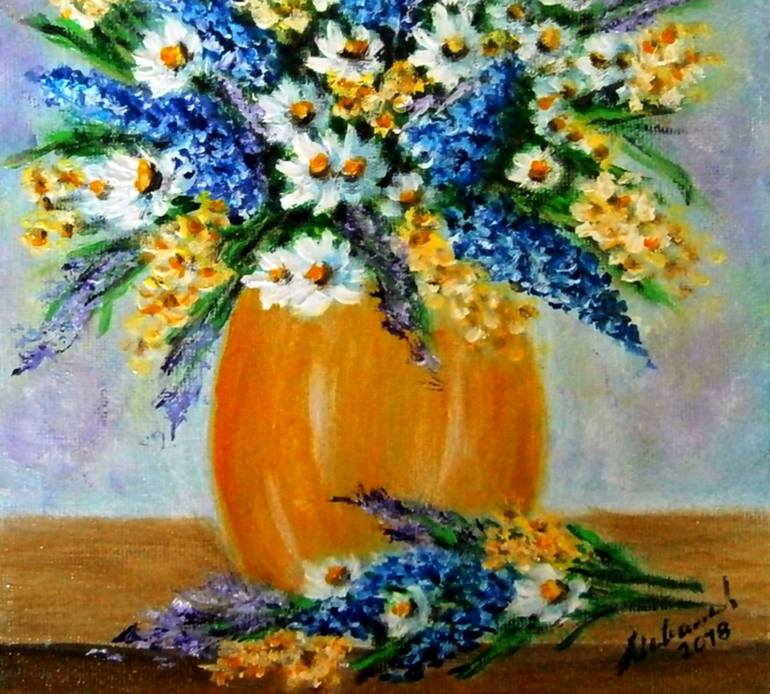 Original Impressionism Floral Painting by Emilia Urbaníková