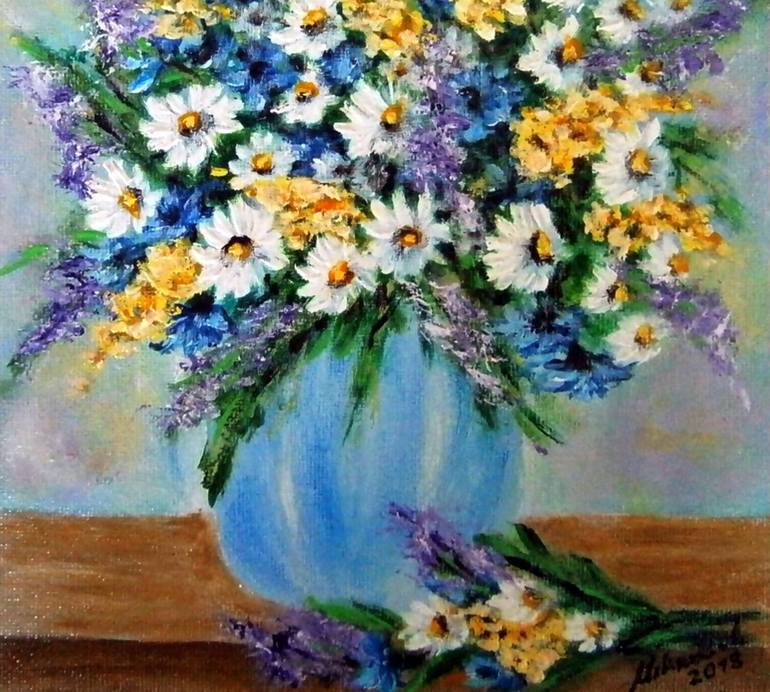 Original Impressionism Floral Painting by Emilia Urbaníková