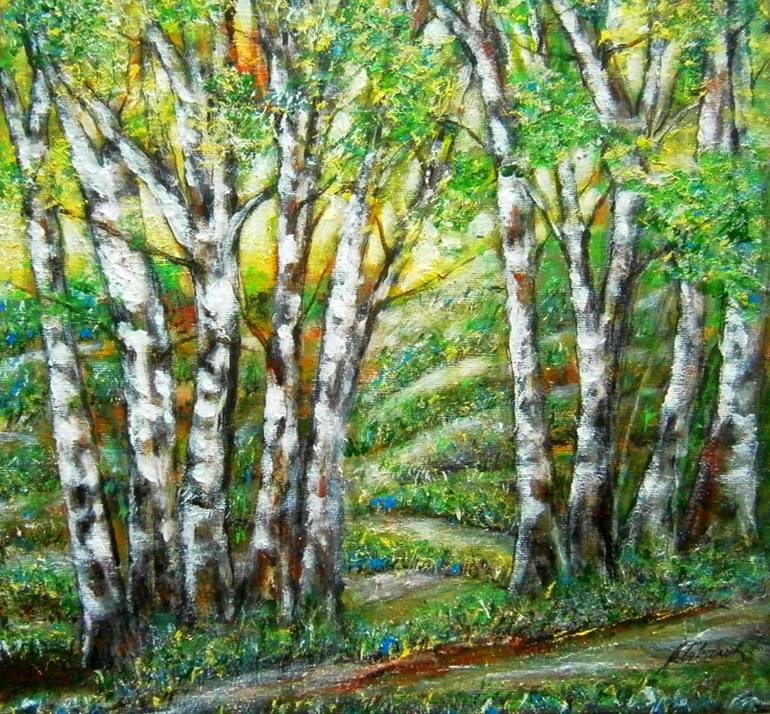 Original Impressionism Landscape Painting by Emilia Urbaníková