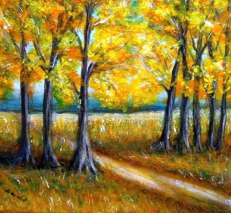 Original Impressionism Landscape Painting by Emilia Urbaníková