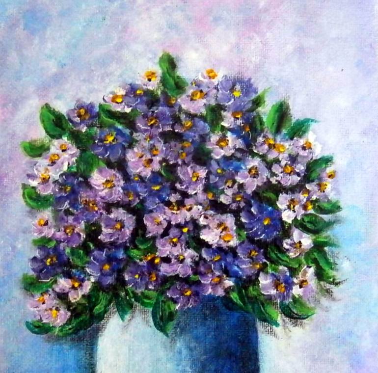 Original Impressionism Floral Painting by Emilia Urbaníková