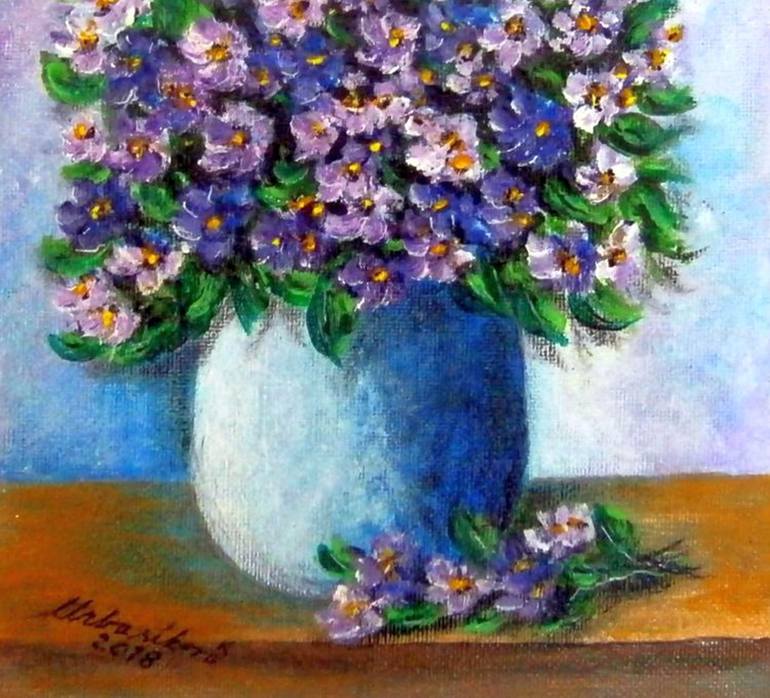 Original Impressionism Floral Painting by Emilia Urbaníková