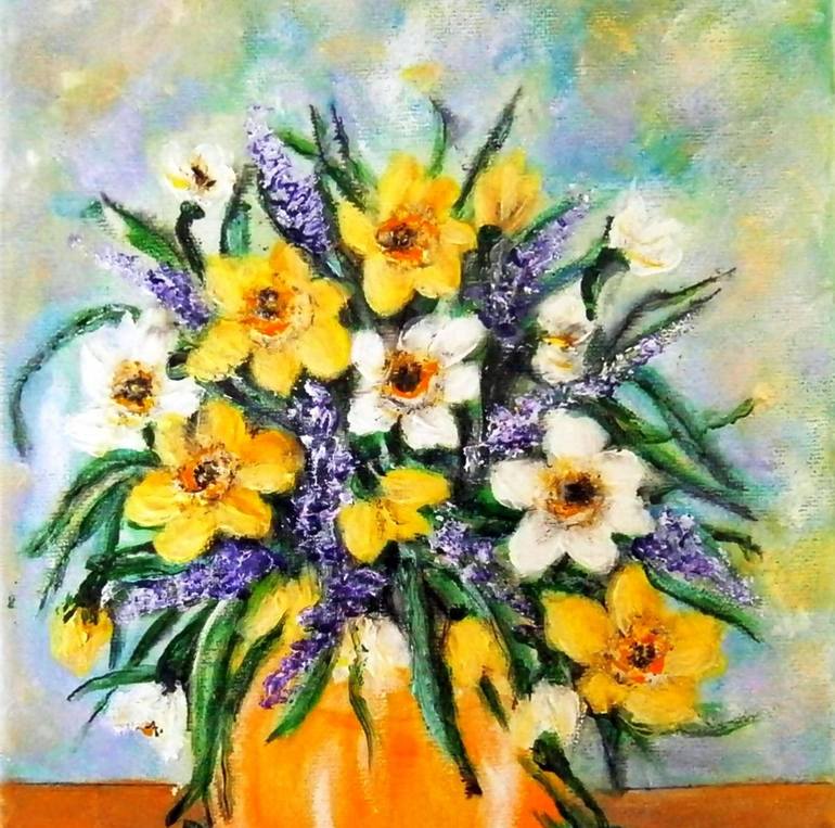 Original Floral Painting by Emilia Urbaníková