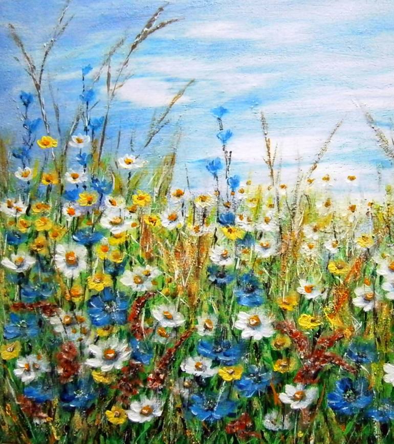 Original Impressionism Floral Painting by Emilia Urbaníková