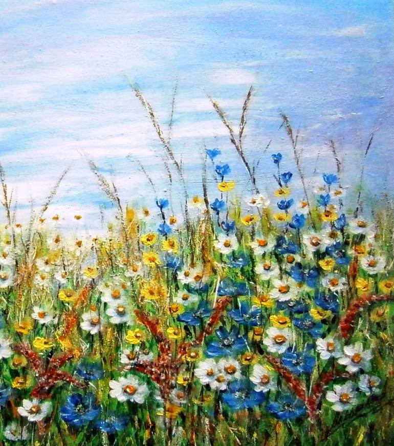 Original Impressionism Floral Painting by Emilia Urbaníková