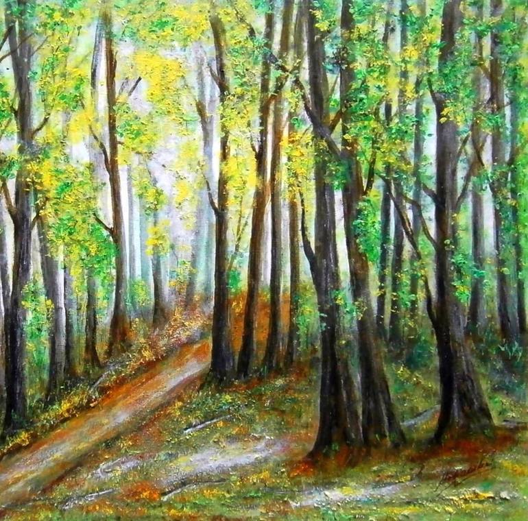 Original Impressionism Landscape Painting by Emilia Urbaníková