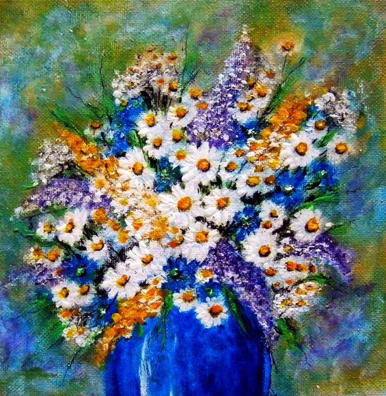 Original Floral Painting by Emilia Urbaníková