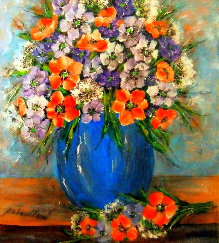 Original Impressionism Floral Painting by Emilia Urbaníková