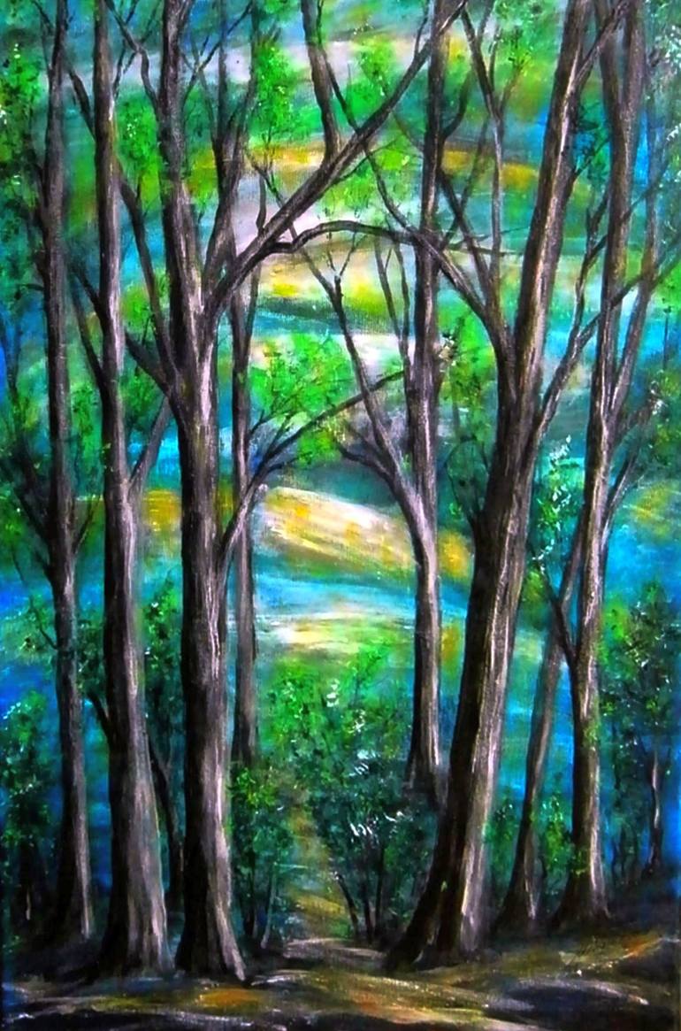 Original Impressionism Landscape Painting by Emilia Urbaníková