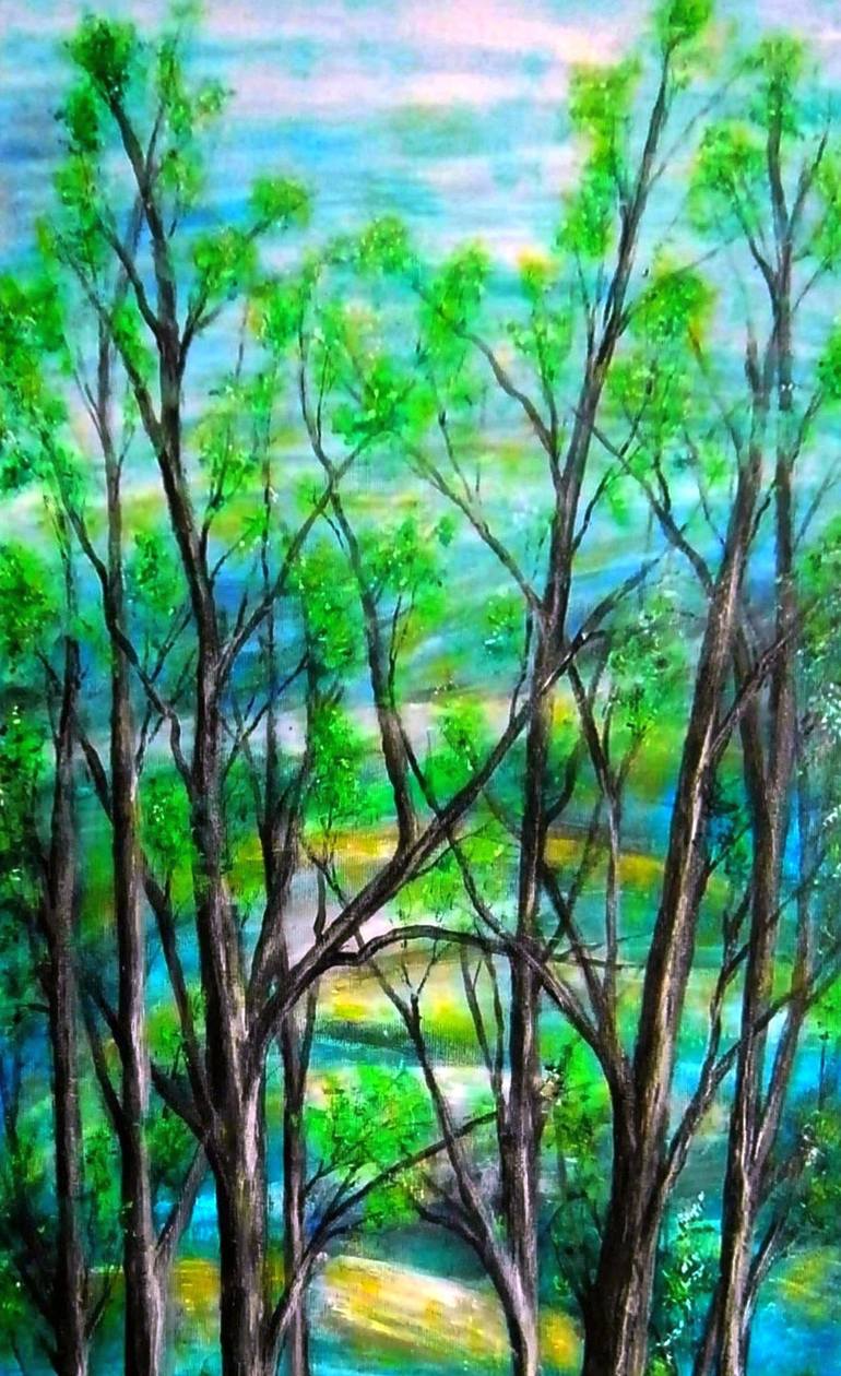 Original Impressionism Landscape Painting by Emilia Urbaníková