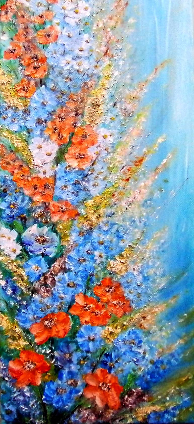 Original Impressionism Floral Painting by Emilia Urbaníková