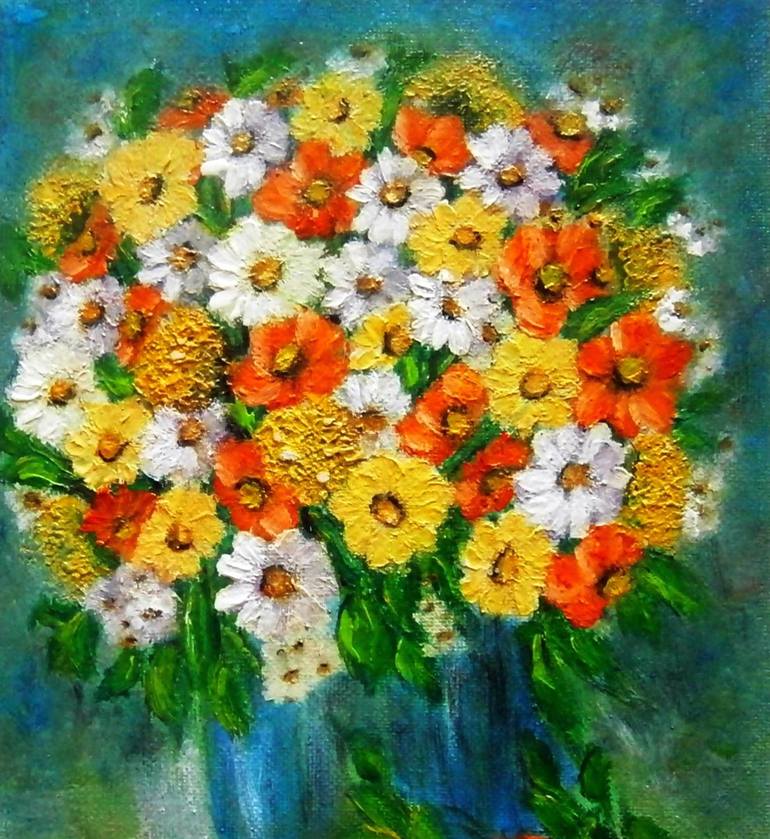 Original Floral Painting by Emilia Urbaníková