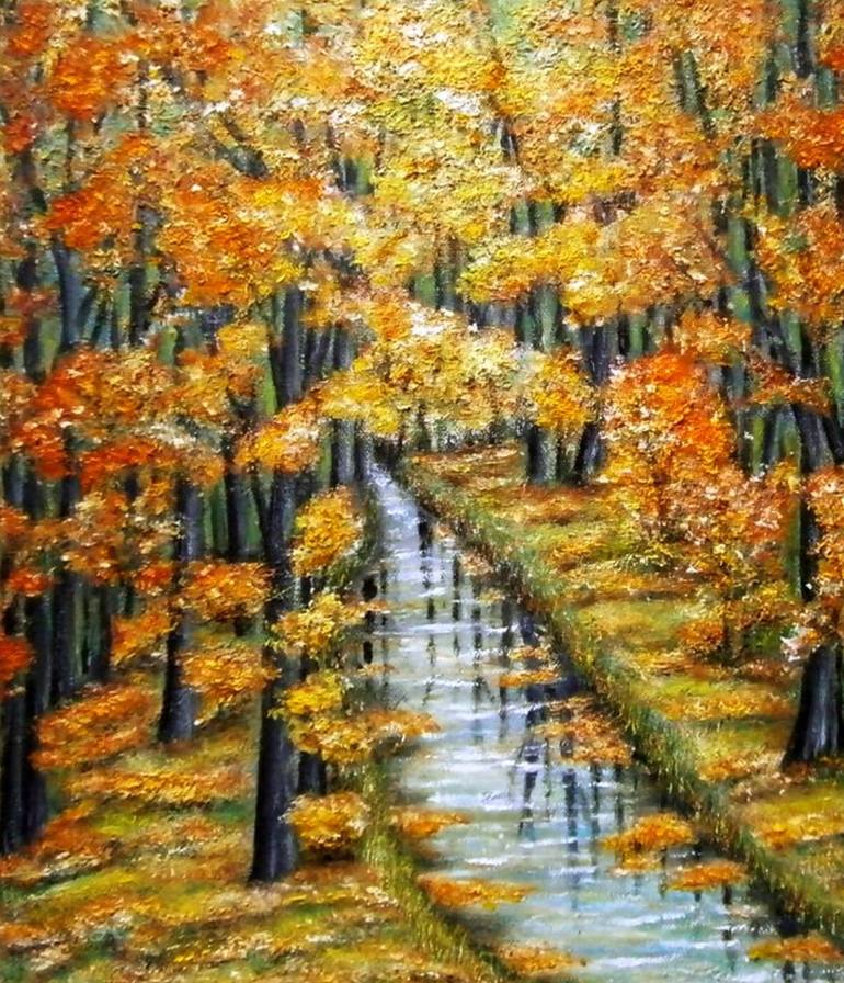 Original Impressionism Landscape Painting by Emilia Urbaníková
