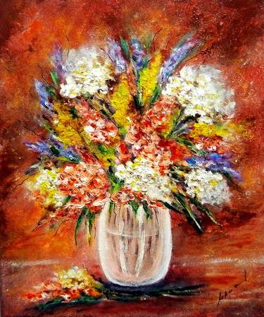 Original Impressionism Floral Paintings by Emilia Urbaníková