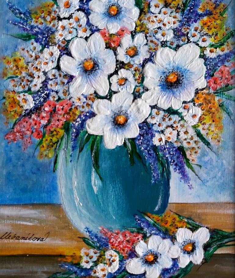 Original Floral Painting by Emilia Urbaníková