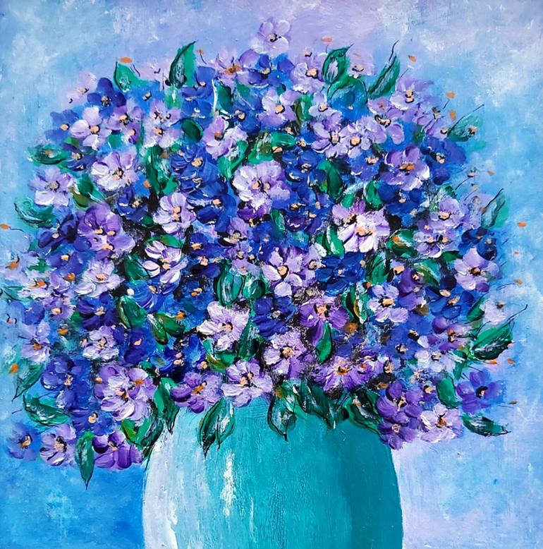 Original Impressionism Floral Painting by Emilia Urbaníková